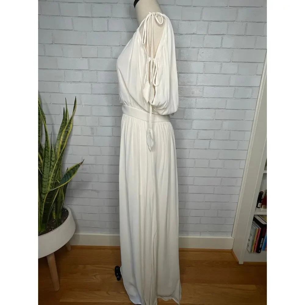 Tory Burch $498 Ivory Draped Grecian Gown Maxi Dress Wedding White Bridal 2 - Picture 6 of 12